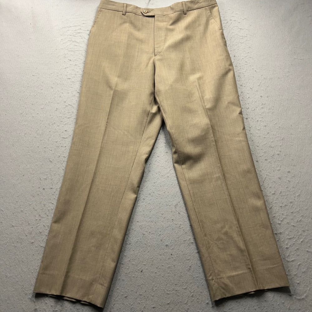 Paul Smith London Mens Tan 100 Wool Dress Pants Trousers Made in Italy 34x30